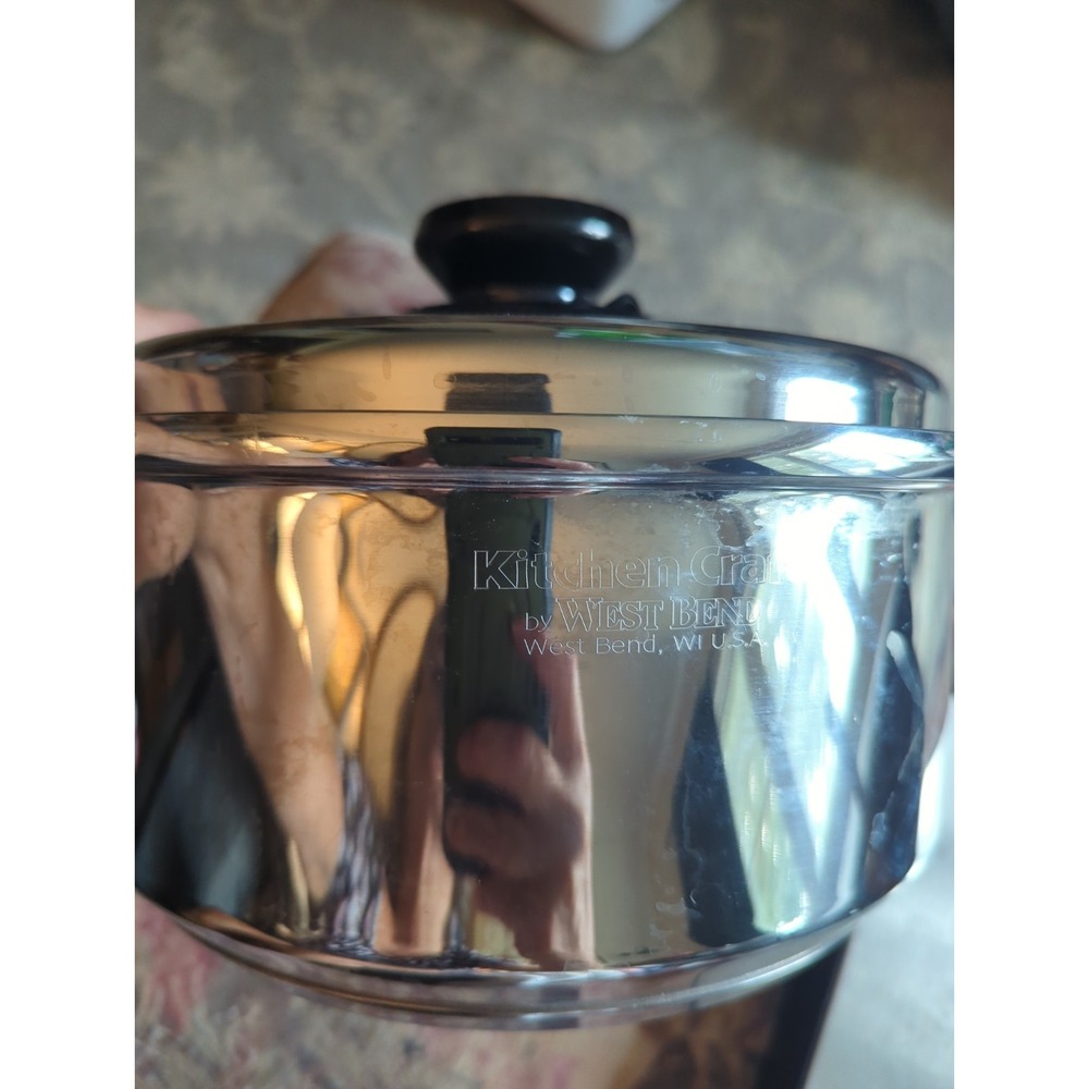 Kitchen Craft Stainless Steel Cookware West Bend 5 QT Stock Pot Pan W/Lid - Picture 3 of 8